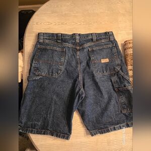 Wrangler Dark Blue Wrangler Carpenter Jean Denim Shorts Sz 36